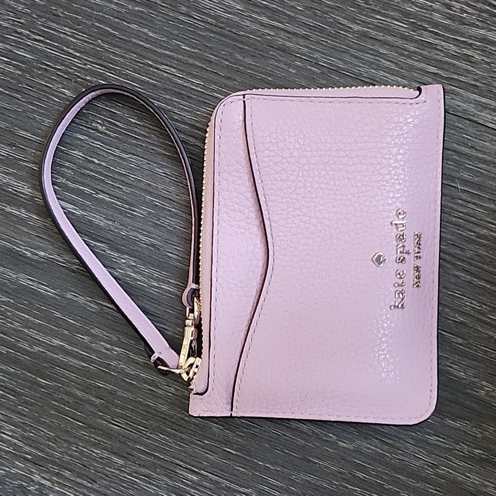 Kate Spade Lelia Small Cardholder Wristlet Wallet- Pink Quartz